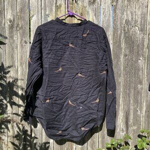 L.L. Bean Signature shirt, embossed cotton pheasant pattern.